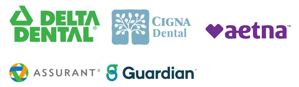 Delta Dental, Cigna Dental, Aetna, Assurant, and Guardian logos